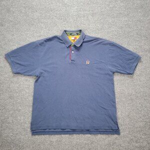 Tommy Hilfiger Polo Shirt Mens XL‎ Blue Short Sleeve Vintage Preppy Casual